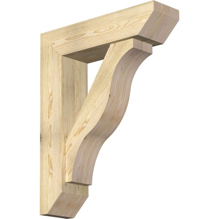 Ekena Millwork Funston Slat Rough Sawn Bracket w/ Offset Brace, Douglas Fir, 8"W x 30"D x 38"H BKT0806X30X38FST06RDF